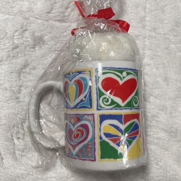 Valentines Teddy Bear Mug Hearts Love NEW Coffee Mug and mini Teddy Bear NEW - Picture 7 of 10